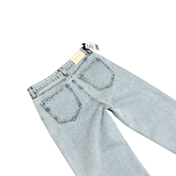 Mikuta Cropped Straight Ankle Jean Raw Hem Button Light Wash Women's Size 30 NWT - Picture 5 of 10